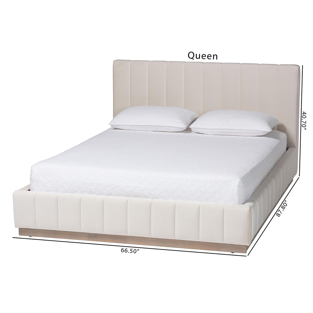 Granger Velvet Upholstered Platform Bed