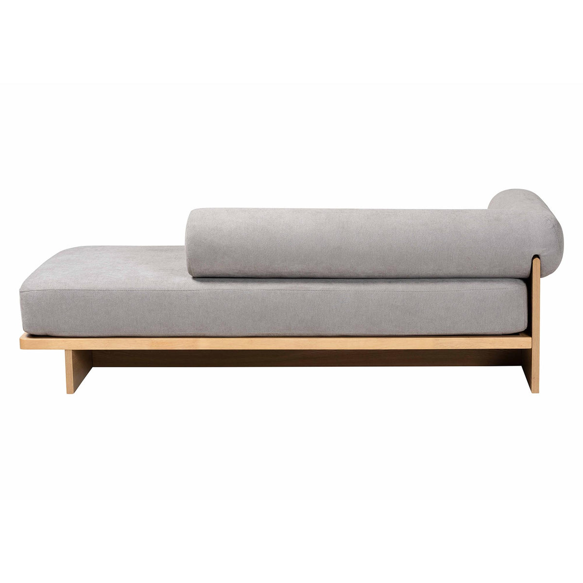 Bertille Left-Arm Chaise Lounge with Solid Wood Base Minimalist Sofa Daybed