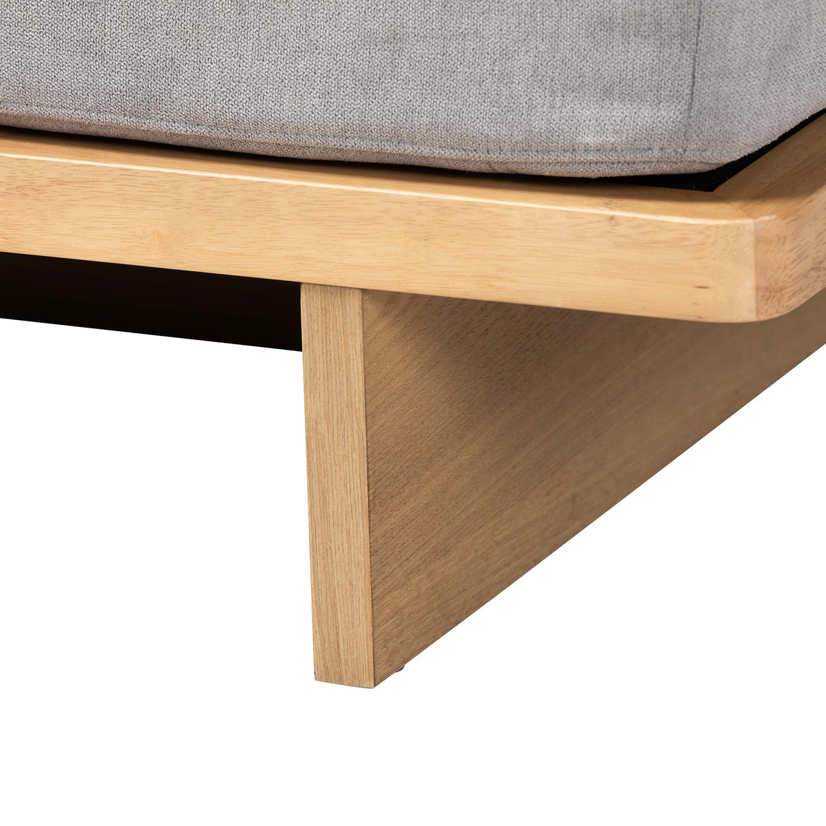 Bertille Left-Arm Chaise Lounge with Solid Wood Base Minimalist Sofa Daybed