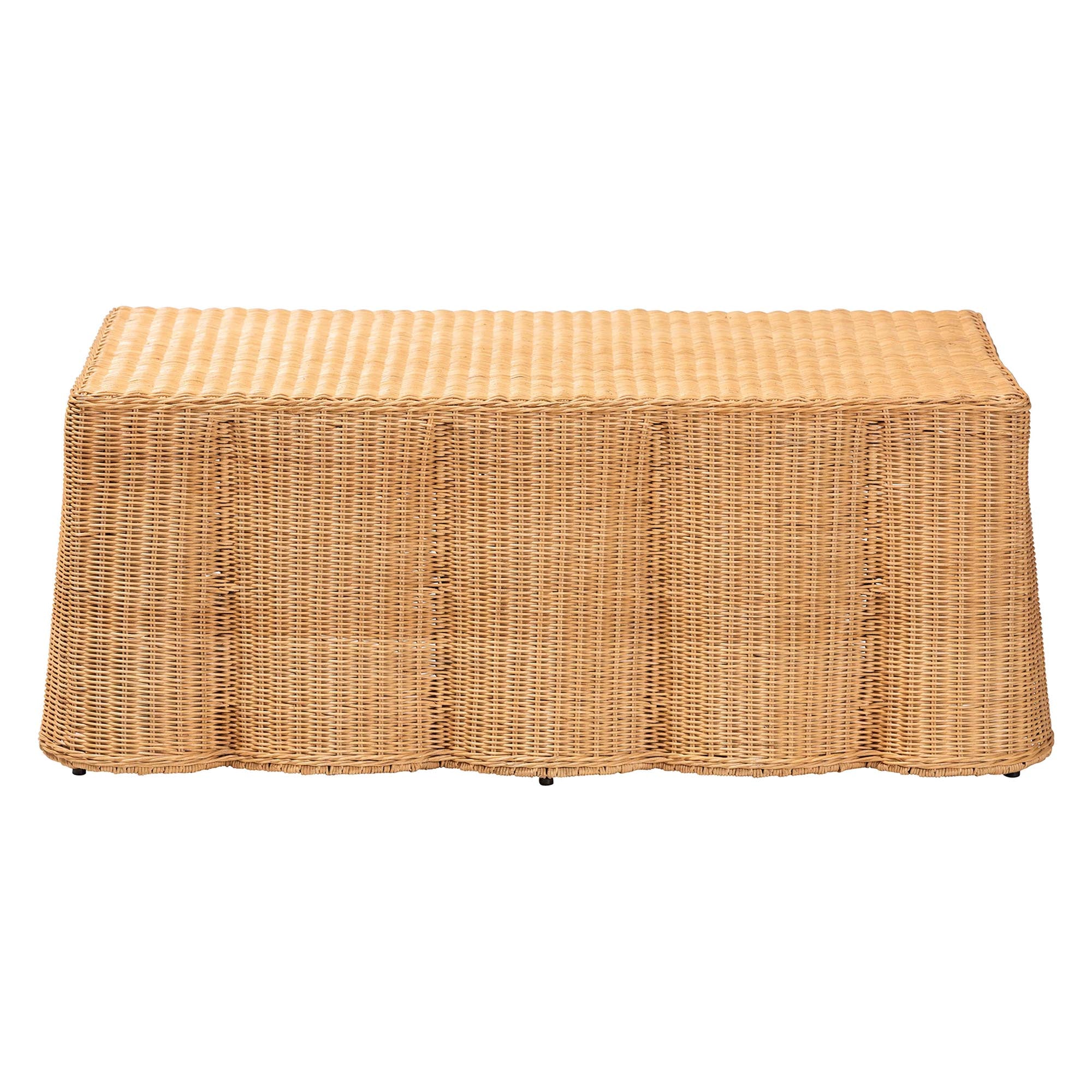 Bali & Pari Palm Scalloped Rattan Coffee Table