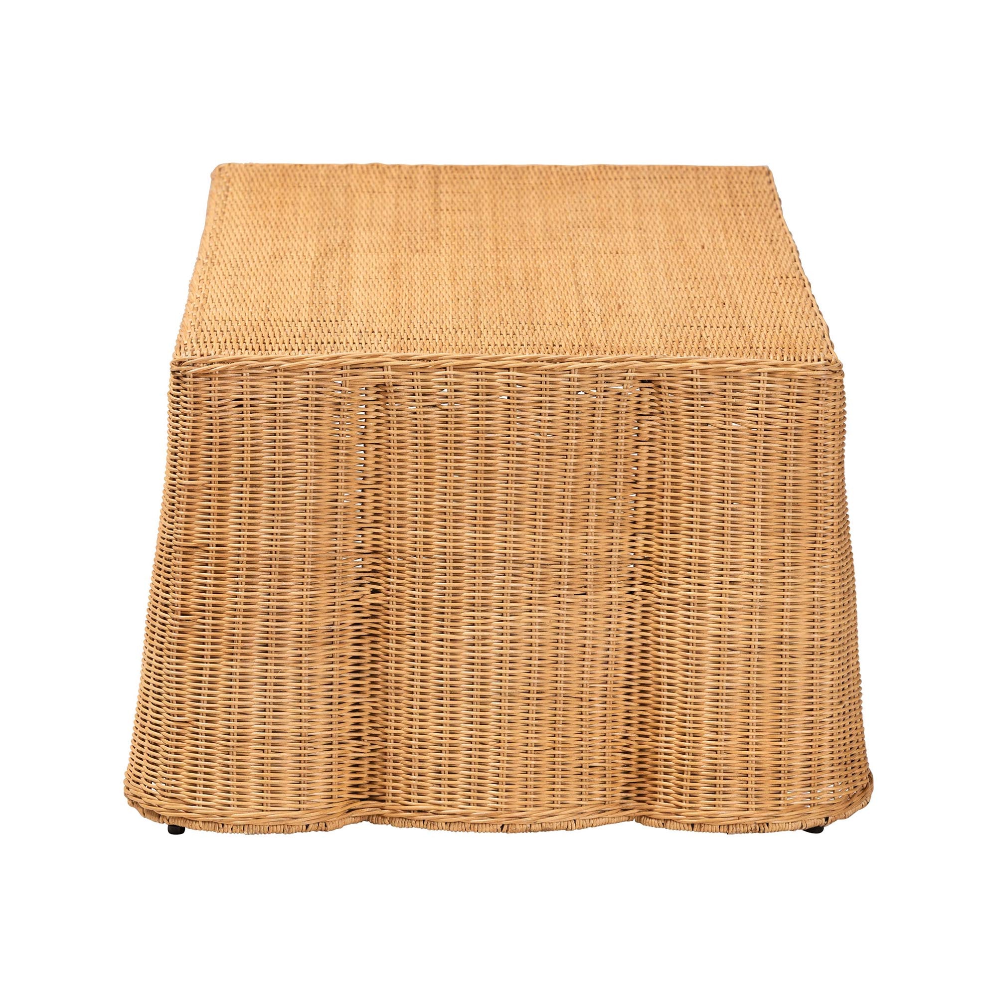 Bali & Pari Palm Scalloped Rattan Coffee Table