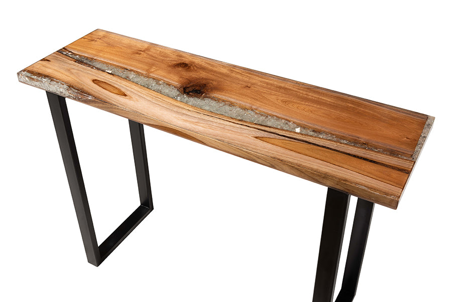 Bali & Pari Apio Wood Epoxy Resin Console Table