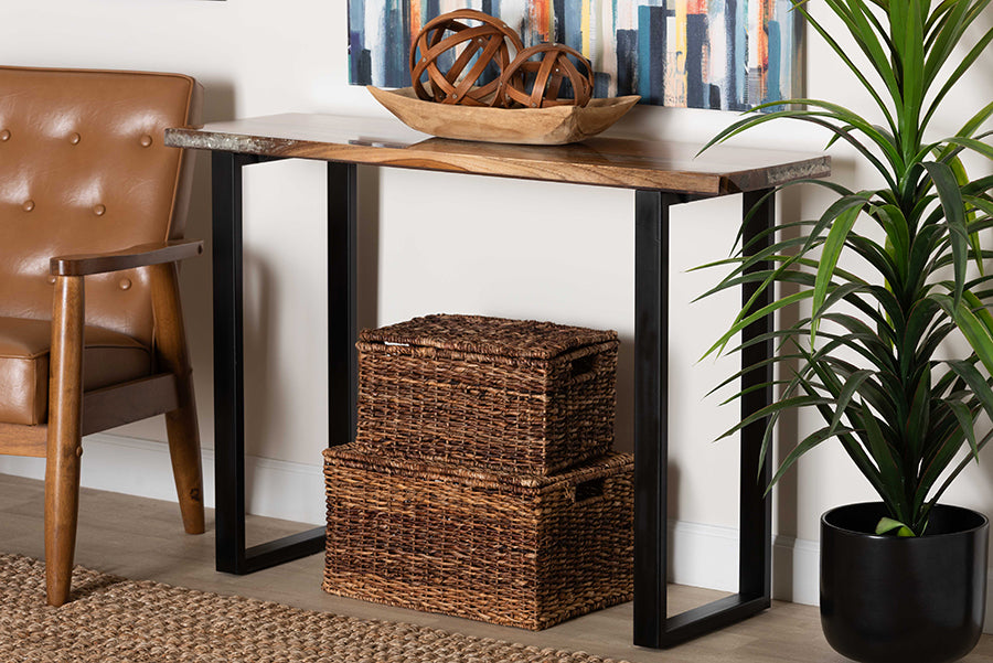Bali & Pari Apio Wood Epoxy Resin Console Table