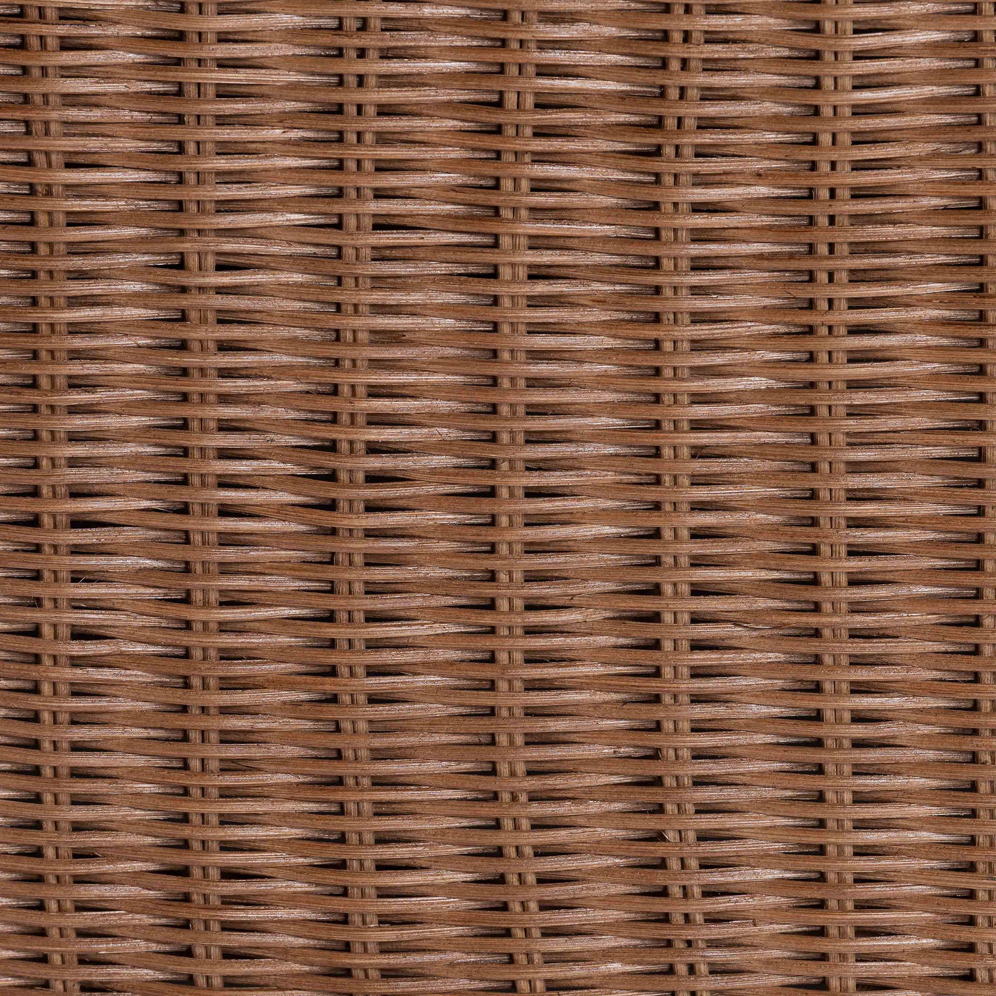 Bali & Pari Detta Rattan 4-Piece Sectional Set Handwoven Wicker Corner Lounge Seating with Scalloped Skirt Base and Rolled Arms, Boho Coastal Style for Sunroom or Living Room