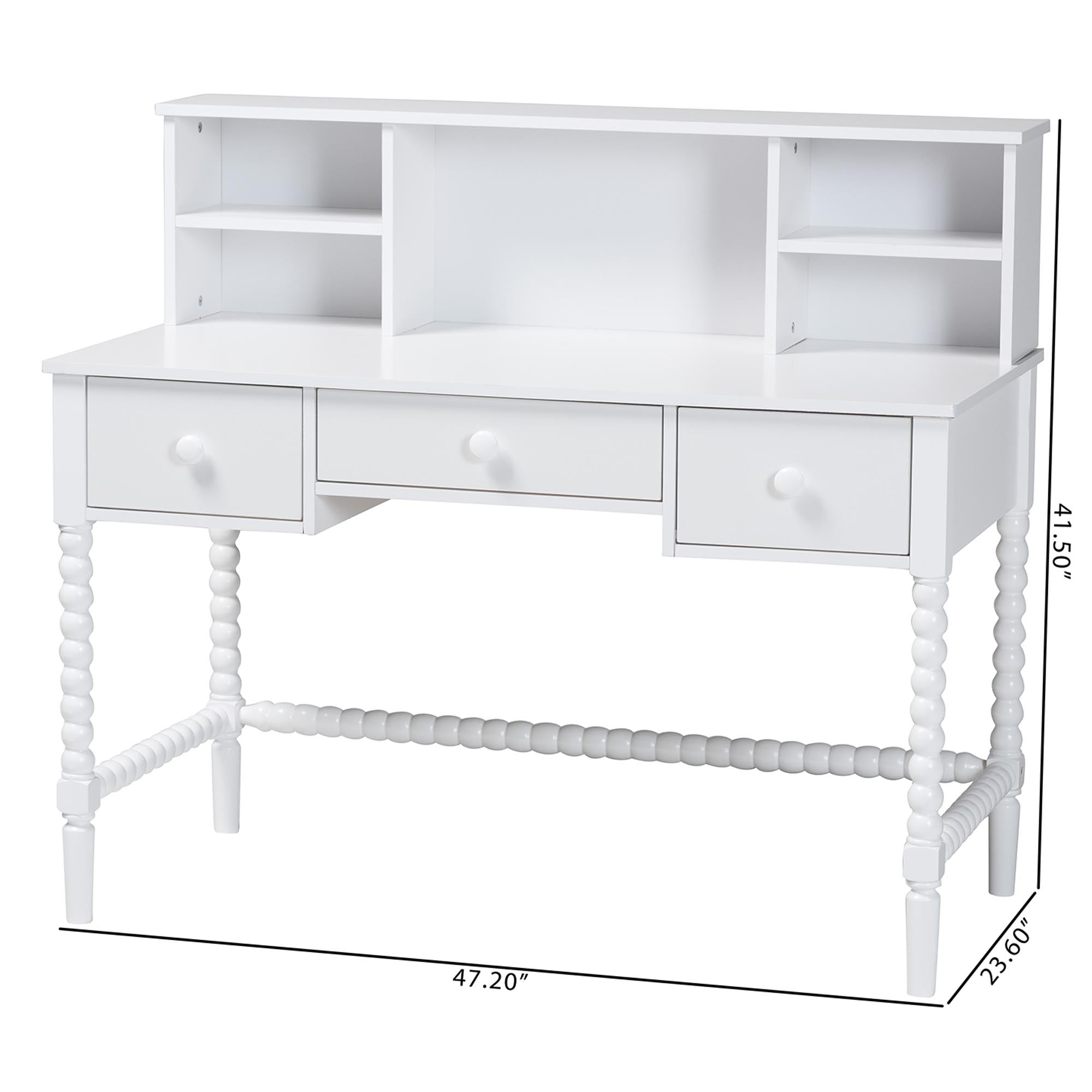 Archwood Writing Desk 3-Drawer Wood Desk