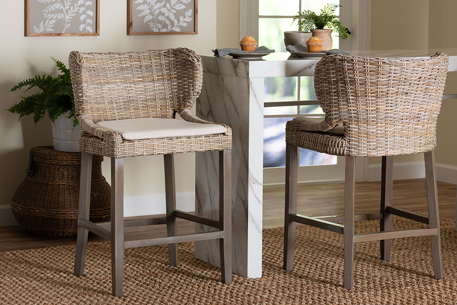Bali & Pari Niesha Kubu Rattan Counter Stool