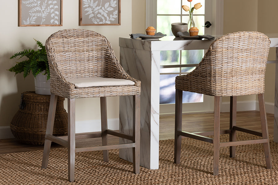 Bali & Pari Lara Kubu Rattan Counter Stool