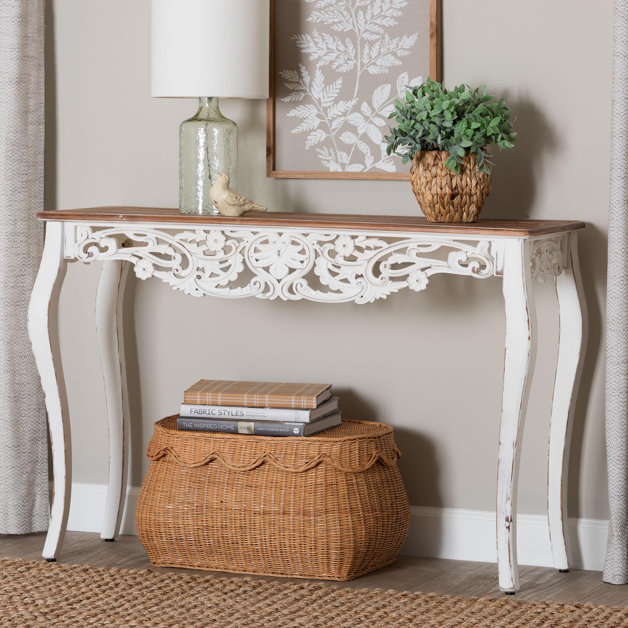 Riquin Distressed Wood Console Table