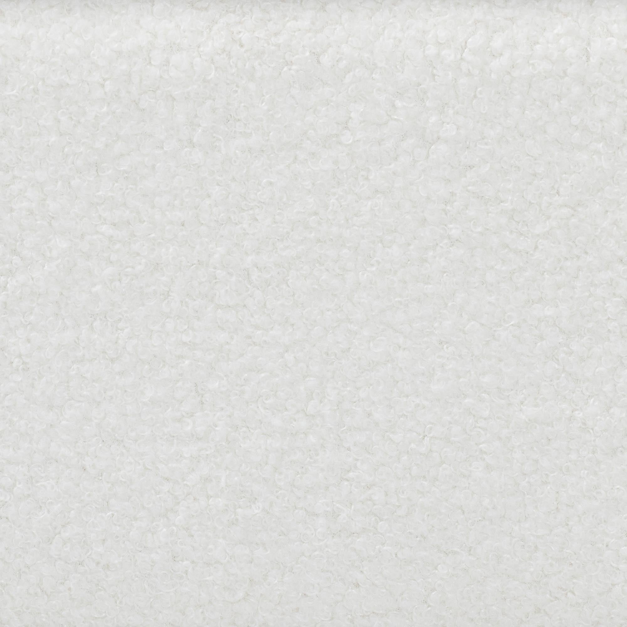 Caradonna Cream Teddy-Bear Fabric Bed with Storage Drawers - Fully Upholstered Platform Bed with Scalloped Headboard,