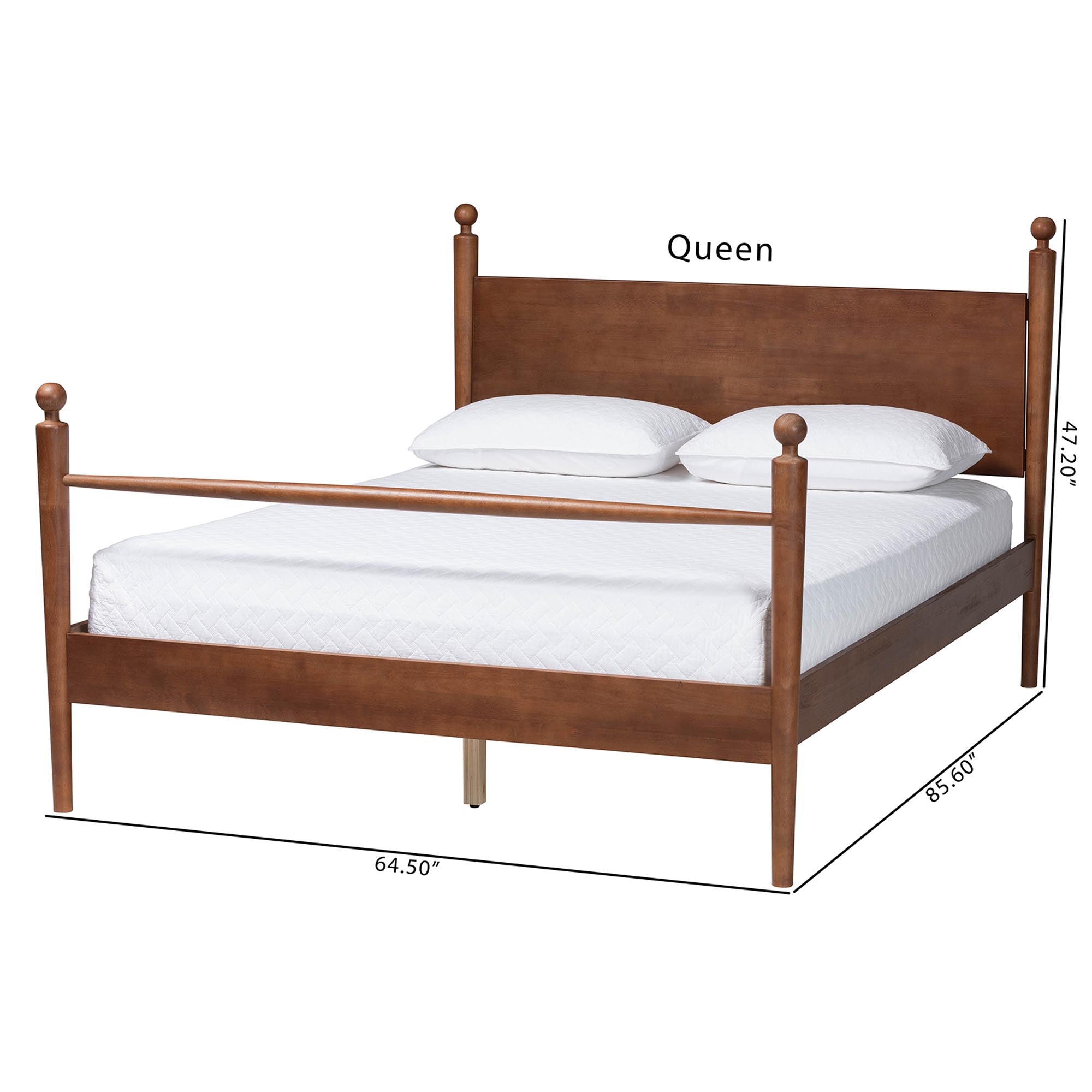 Gianetta Wood Platform Bed Traditional Poster Bed Frame
