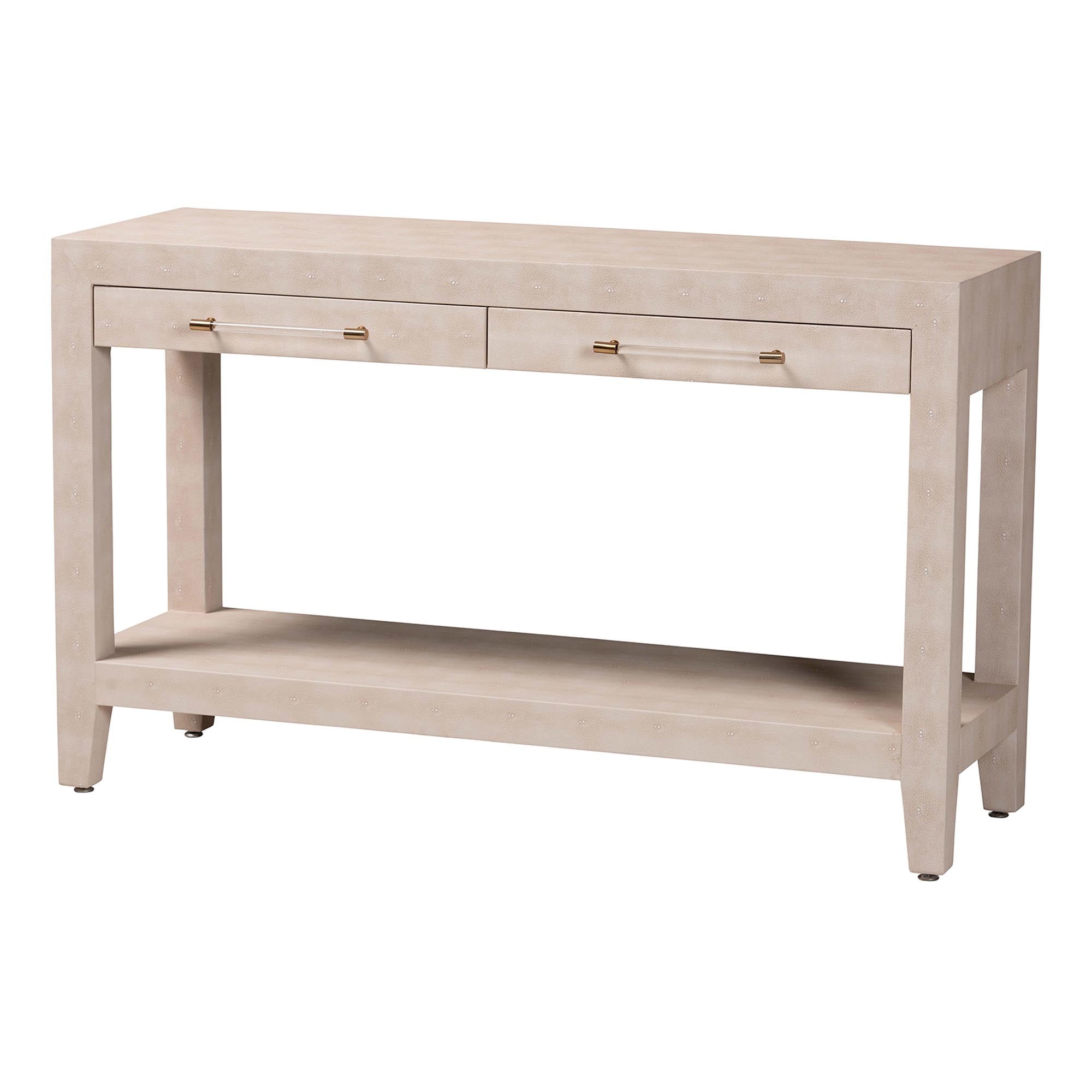 Nira Faux Shagreen Console Table