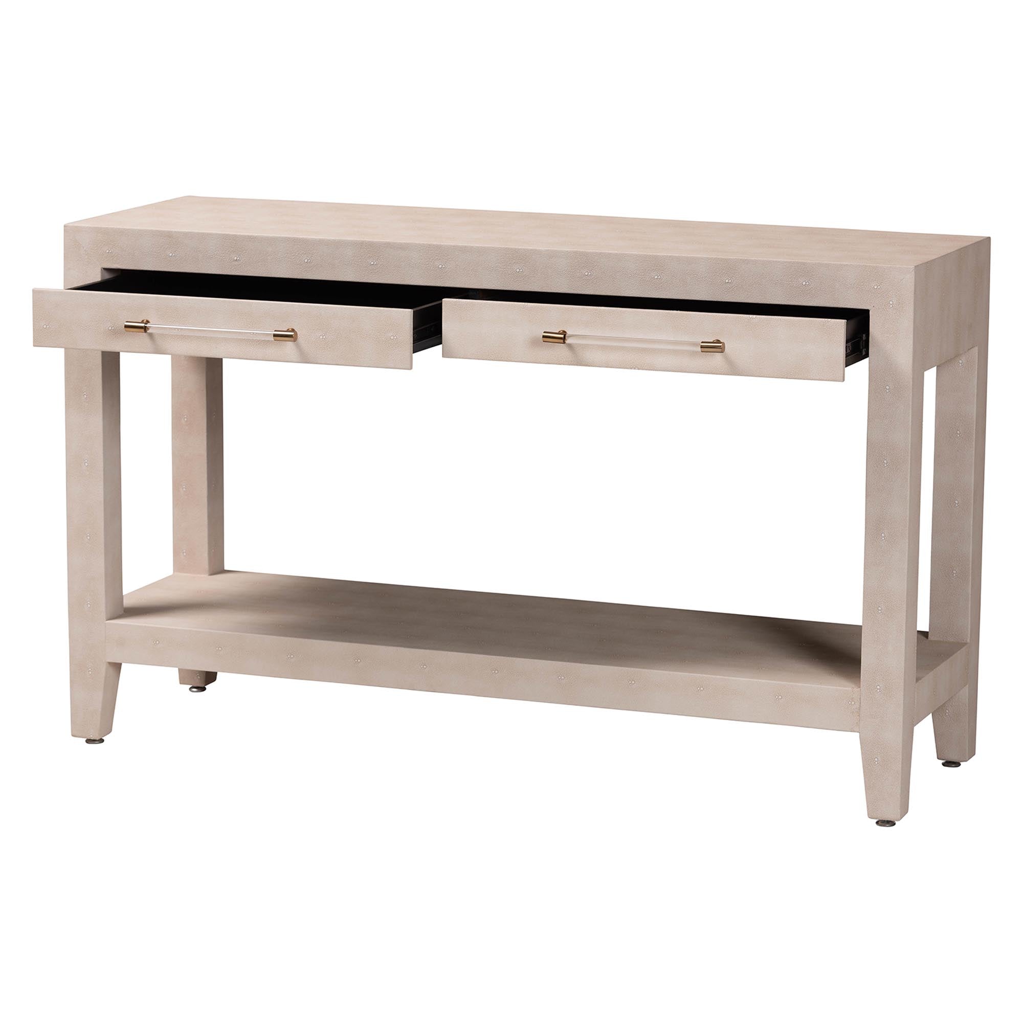 Nira Faux Shagreen Console Table