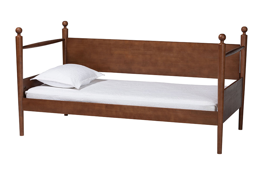 Gianetta Wooden Daybed with Spindle Posts - Classic Cottage-Style Bed Frame with Guardrail Back, Solid Wood Day Bed for Guest Room or Kids’ Bedroom,