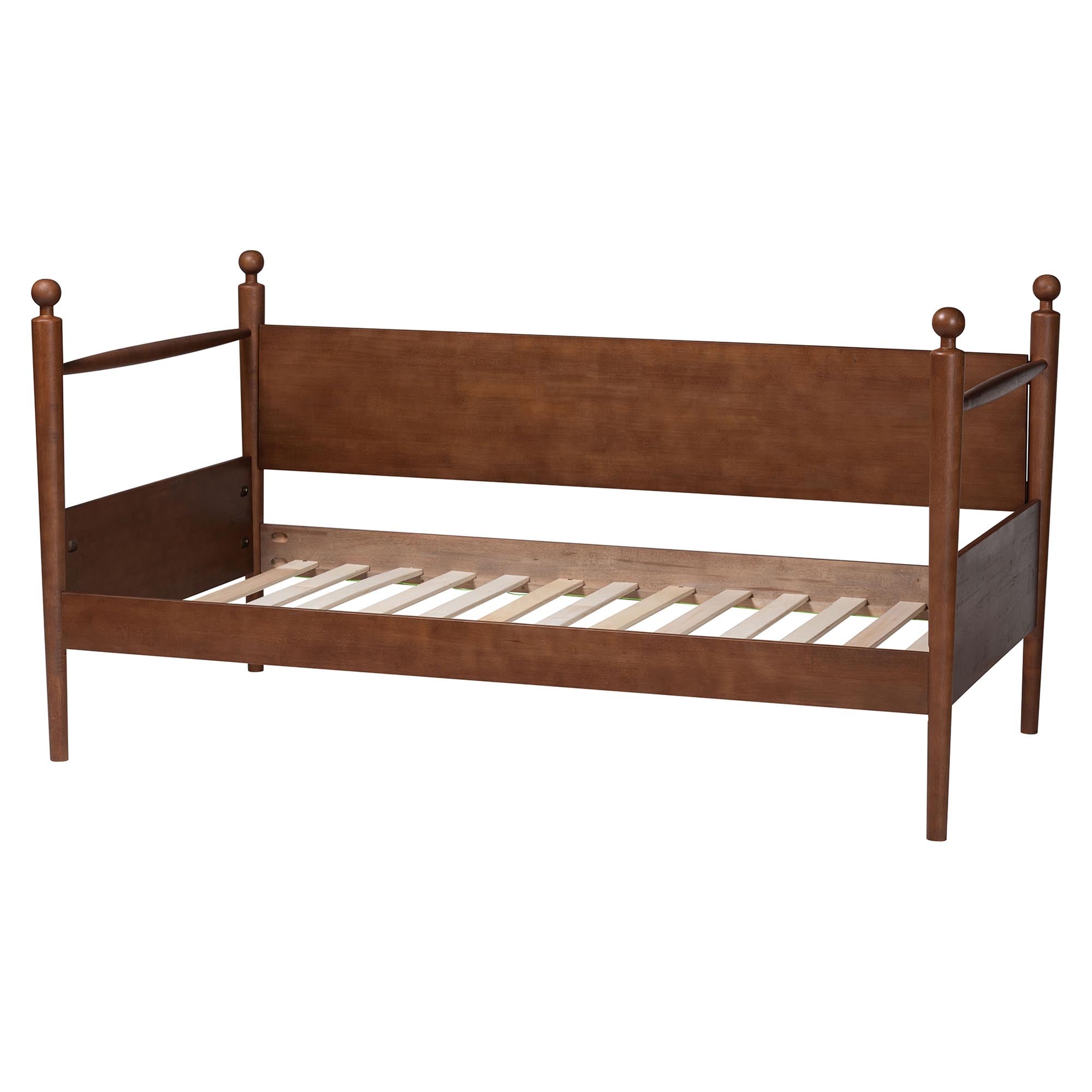 Gianetta Wooden Daybed with Spindle Posts - Classic Cottage-Style Bed Frame with Guardrail Back, Solid Wood Day Bed for Guest Room or Kids’ Bedroom,