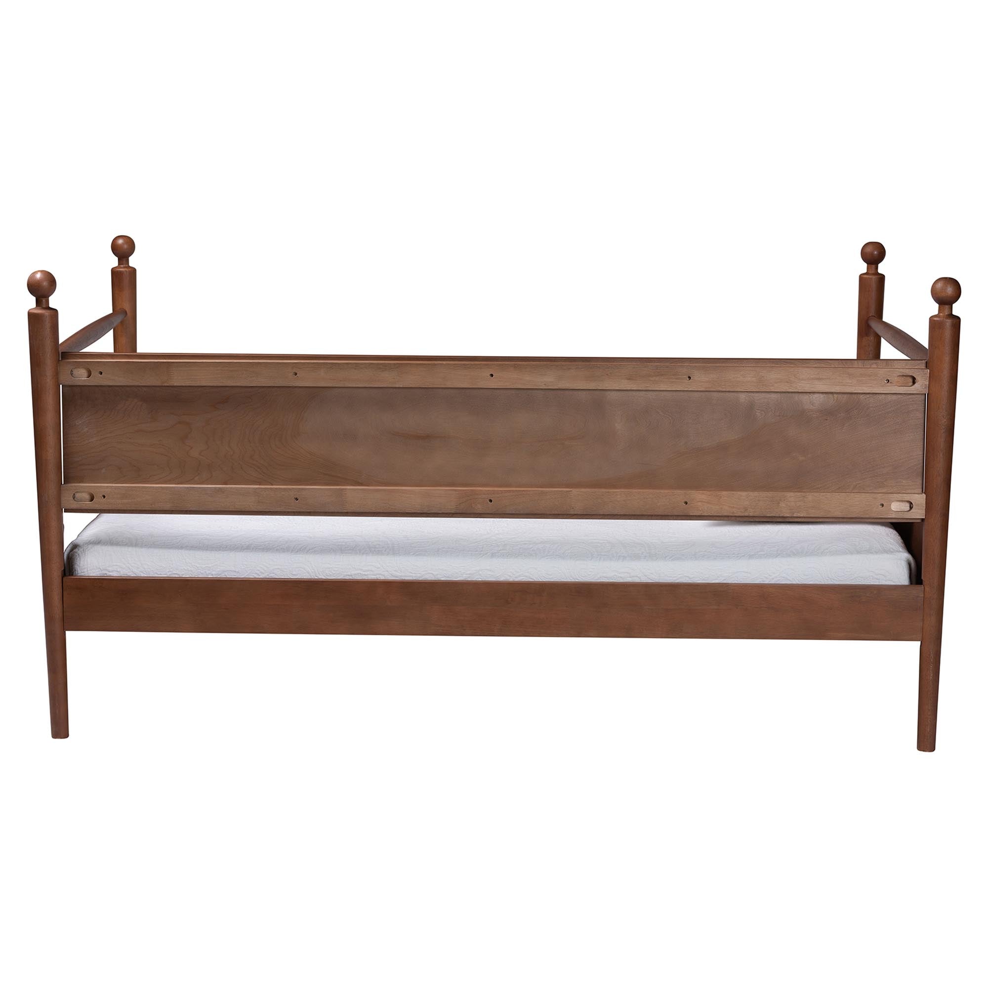 Gianetta Wooden Daybed with Spindle Posts - Classic Cottage-Style Bed Frame with Guardrail Back, Solid Wood Day Bed for Guest Room or Kids’ Bedroom,
