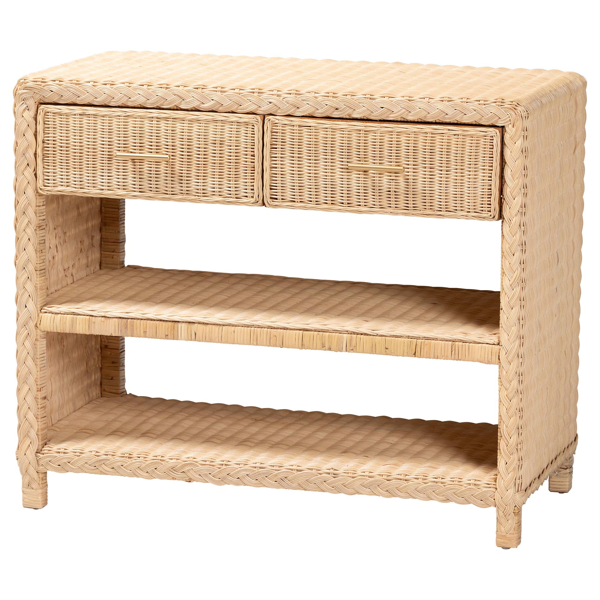 Bali & Pari Lanica Braided Rattan Console Table