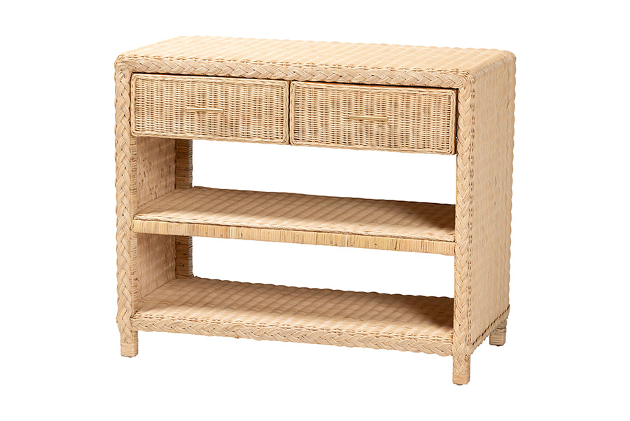 Bali & Pari Lanica Braided Rattan Console Table