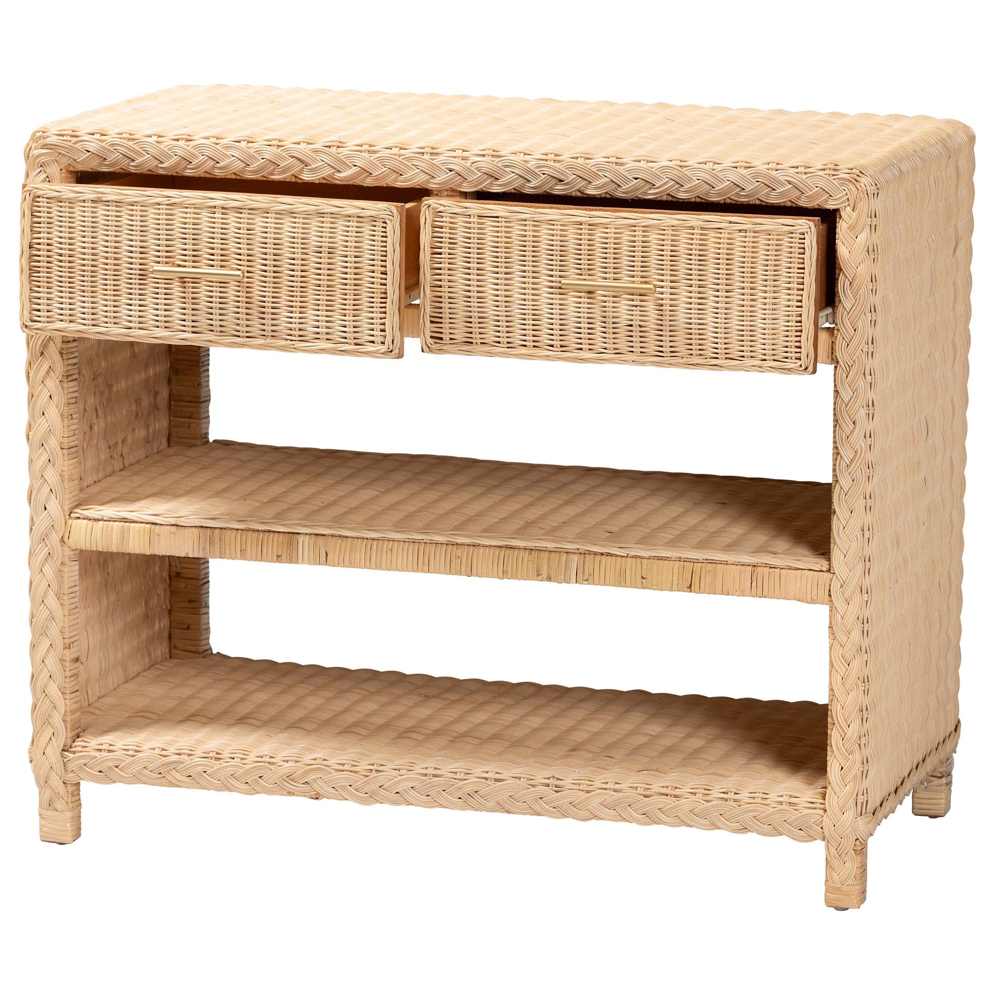 Bali & Pari Lanica Braided Rattan Console Table