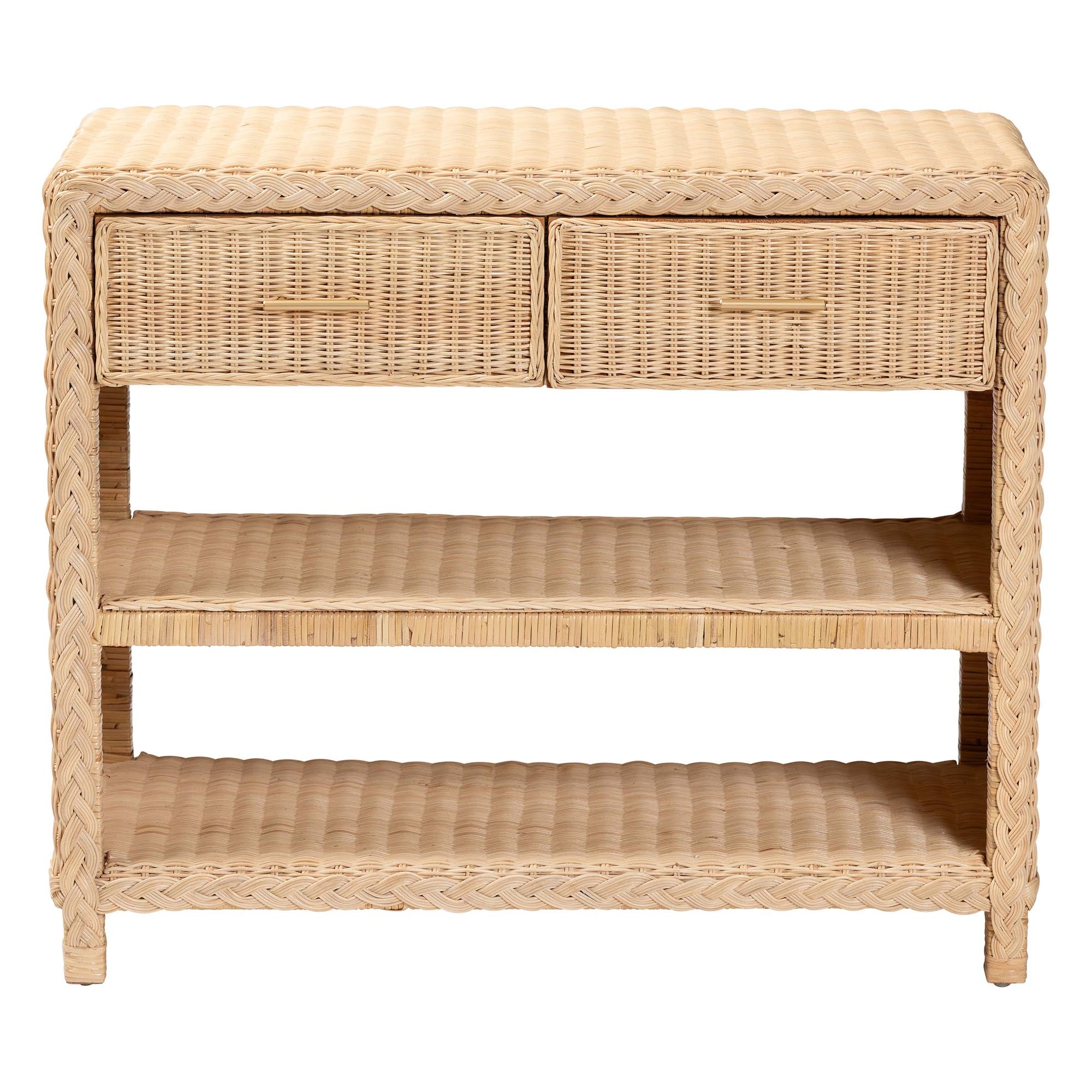 Bali & Pari Lanica Braided Rattan Console Table