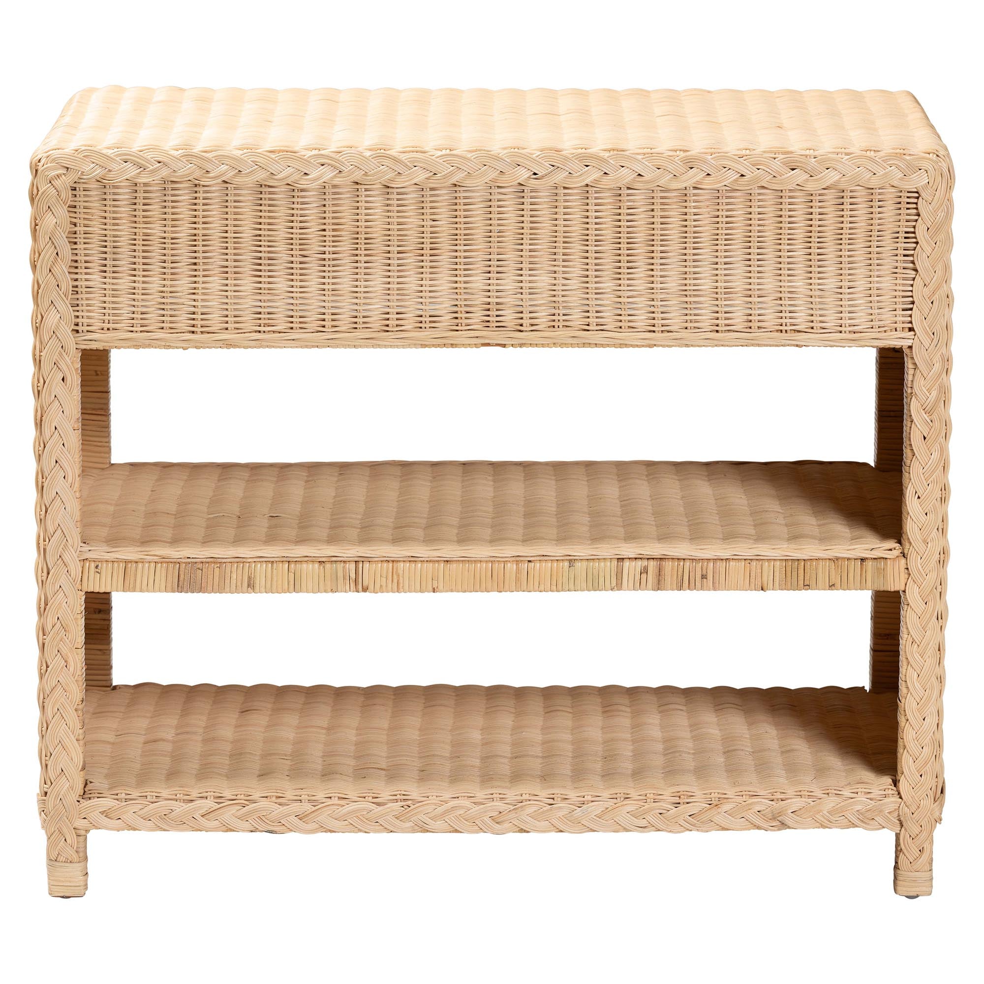 Bali & Pari Lanica Braided Rattan Console Table