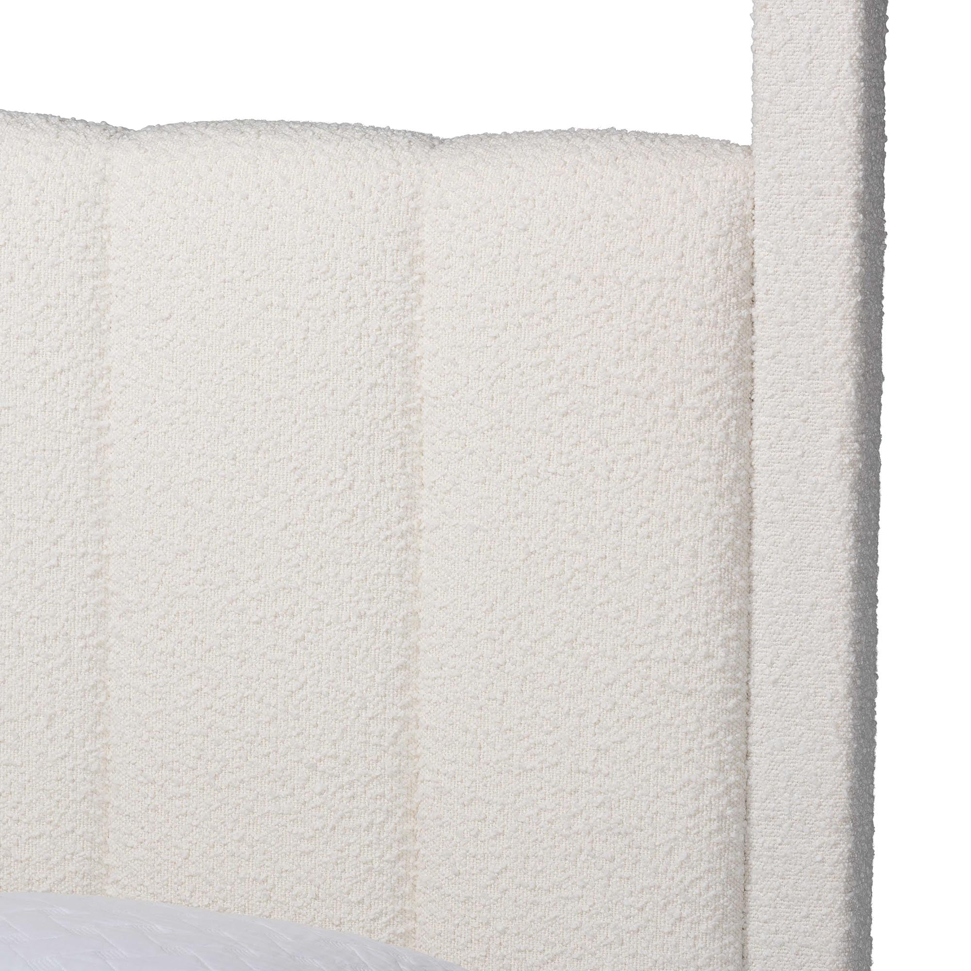 Aerona Boucle Upholstered Canopy Bed