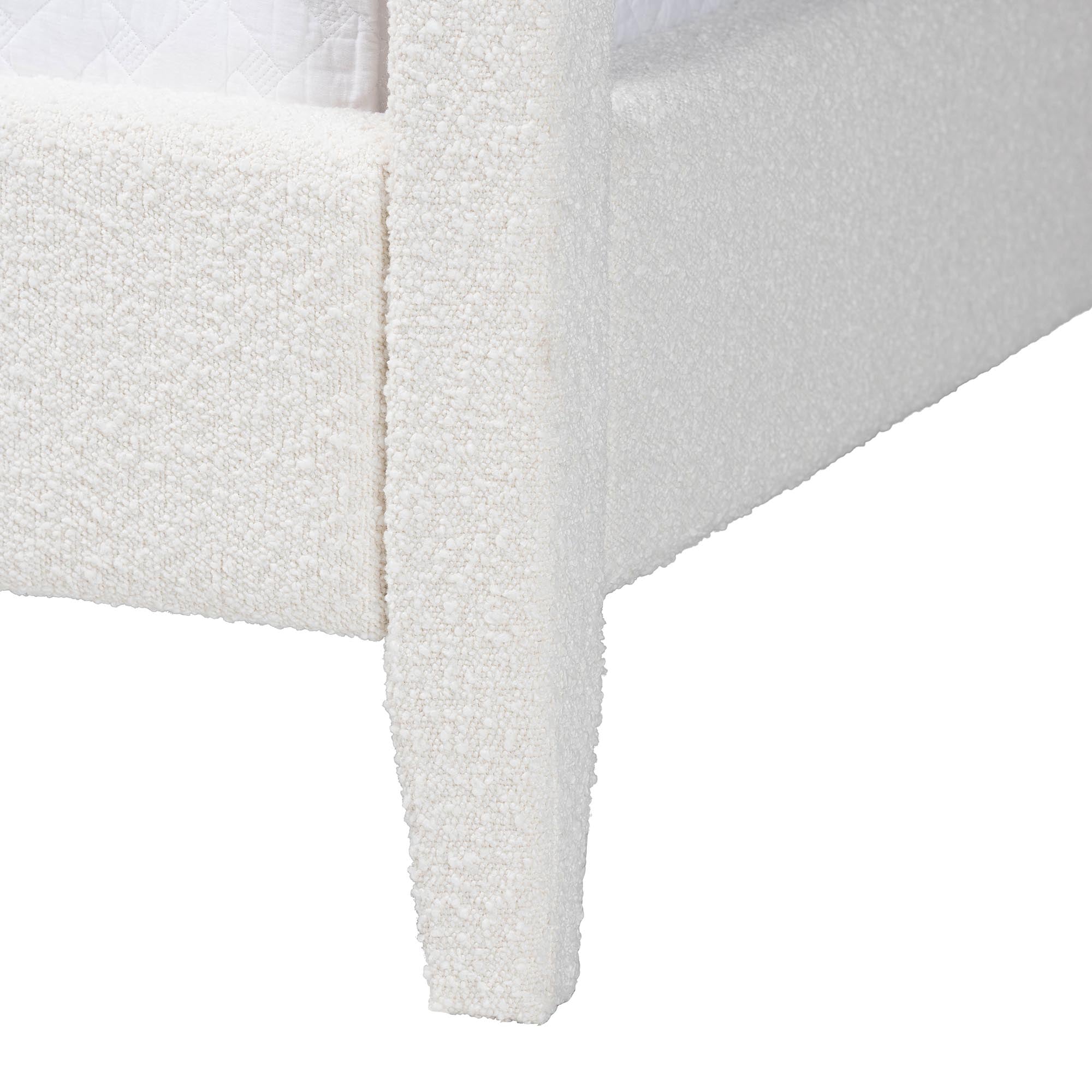 Aerona Boucle Upholstered Canopy Bed