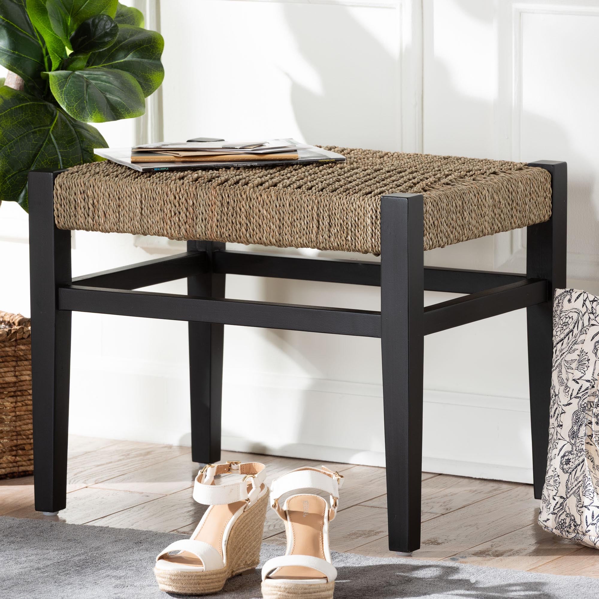 Bali & Pari Amber Seagrass Accent Bench