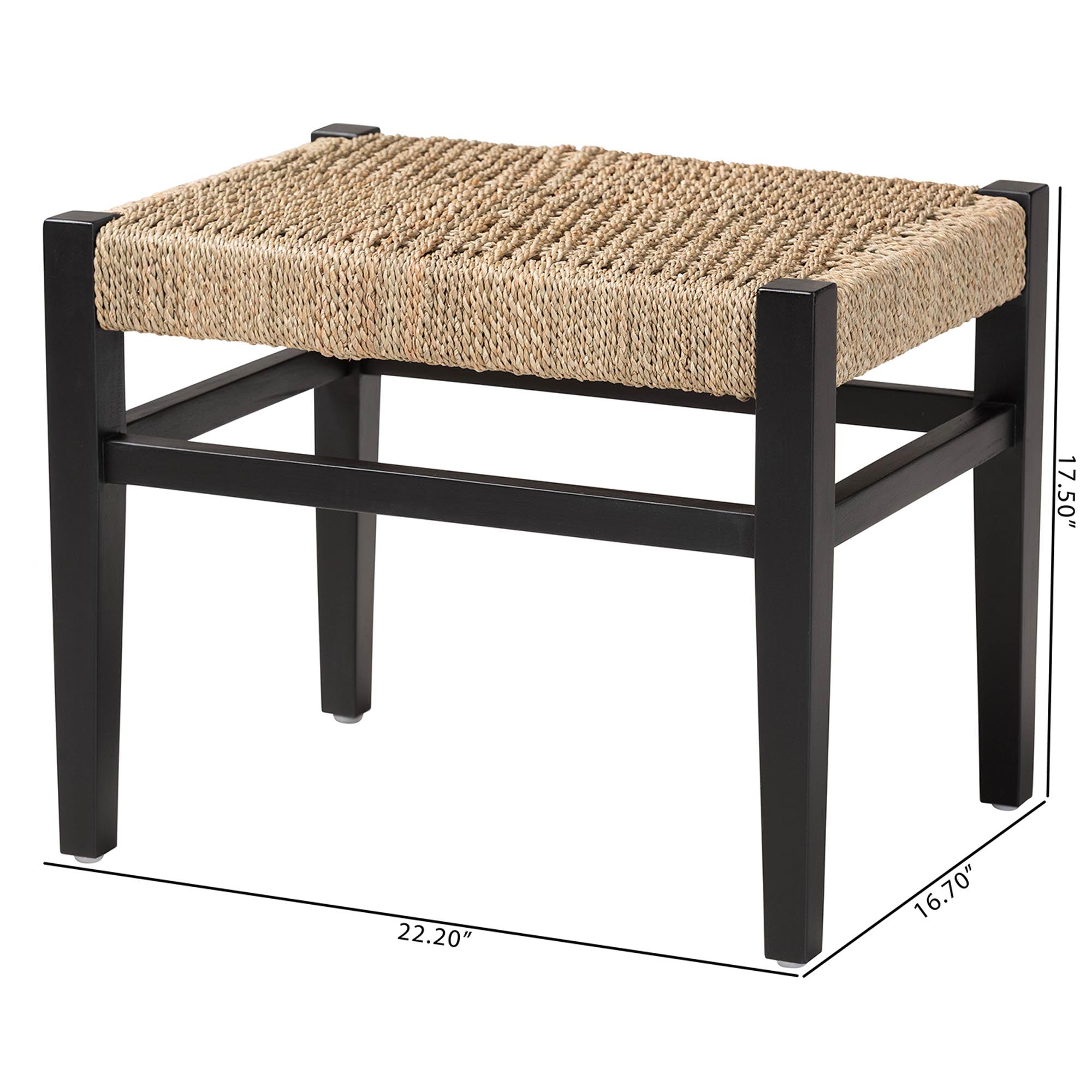 Bali & Pari Amber Seagrass Accent Bench