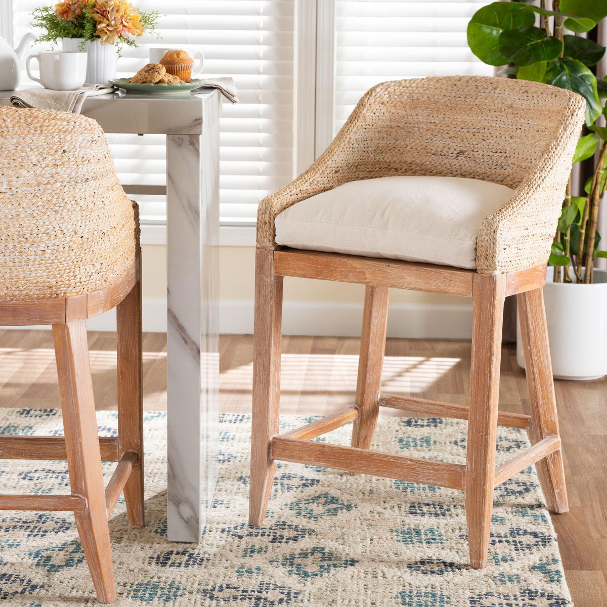Bali & Pari Jasper Seagrass Counter Stool