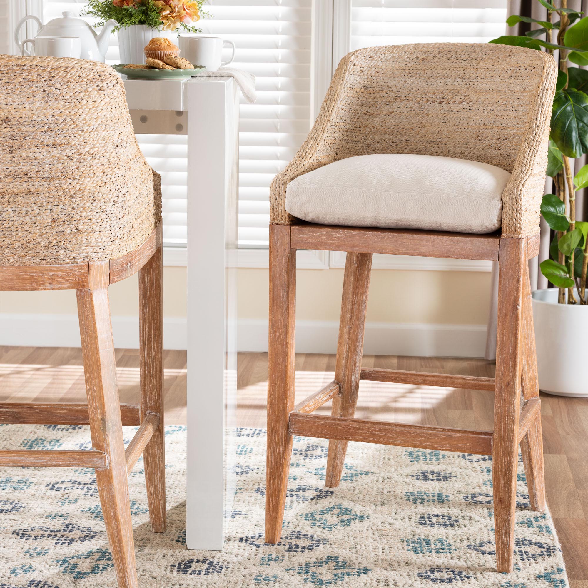 Bali & Pari Jasper Seagrass Bar Stool