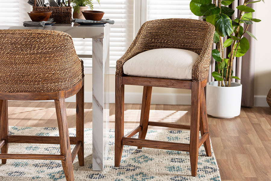 Bali & Pari Jasper Seagrass Counter Stool