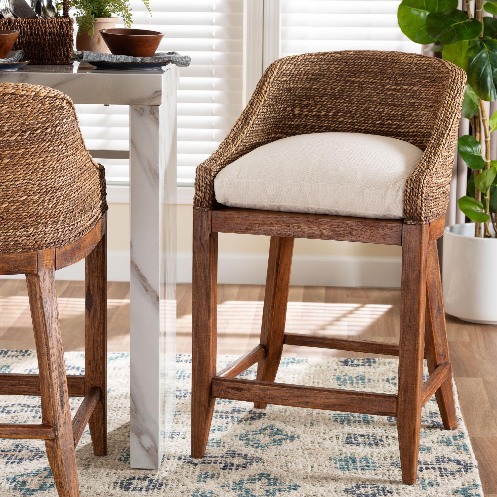 Bali & Pari Jasper Seagrass Counter Stool
