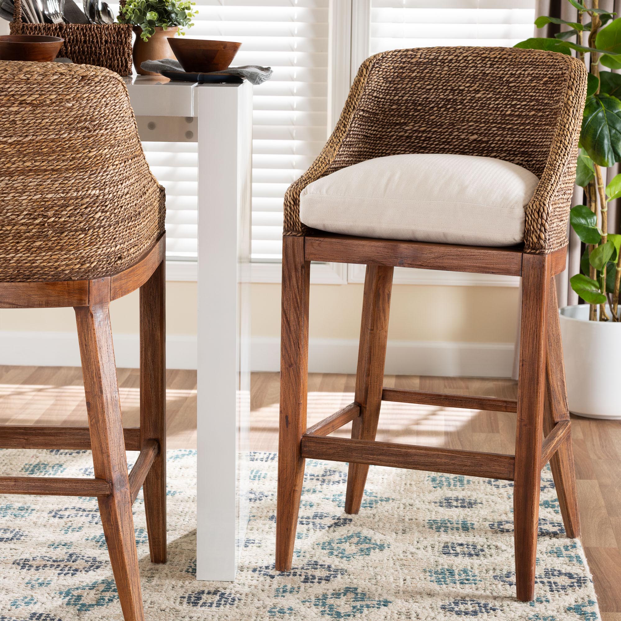 Bali & Pari Jasper Seagrass Bar Stool