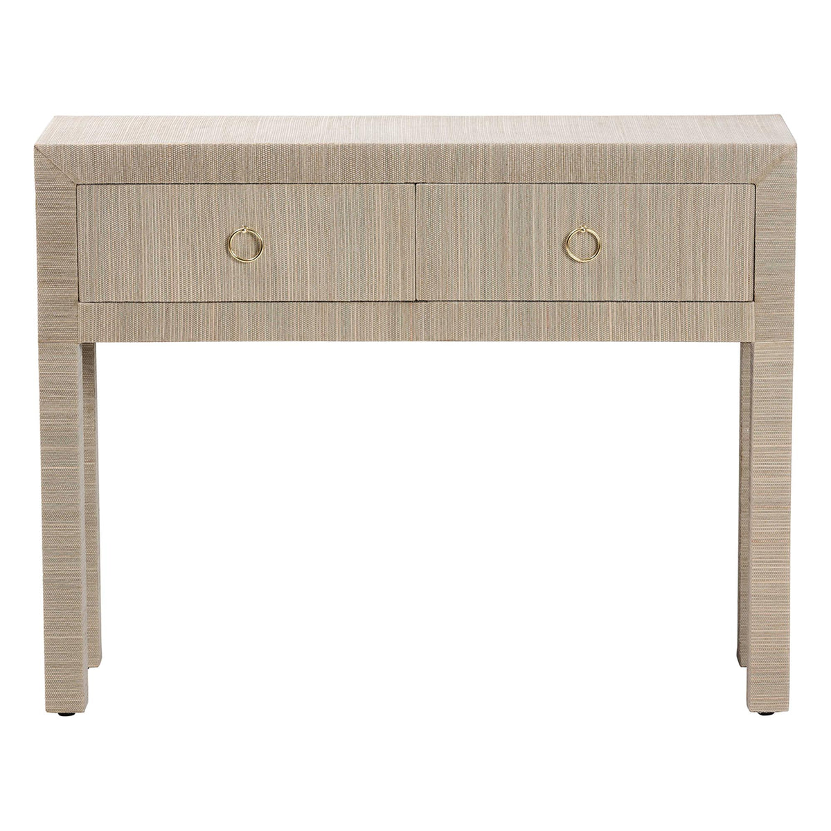 Bali & Pari Noah Grasscloth 2-Drawer Console Table