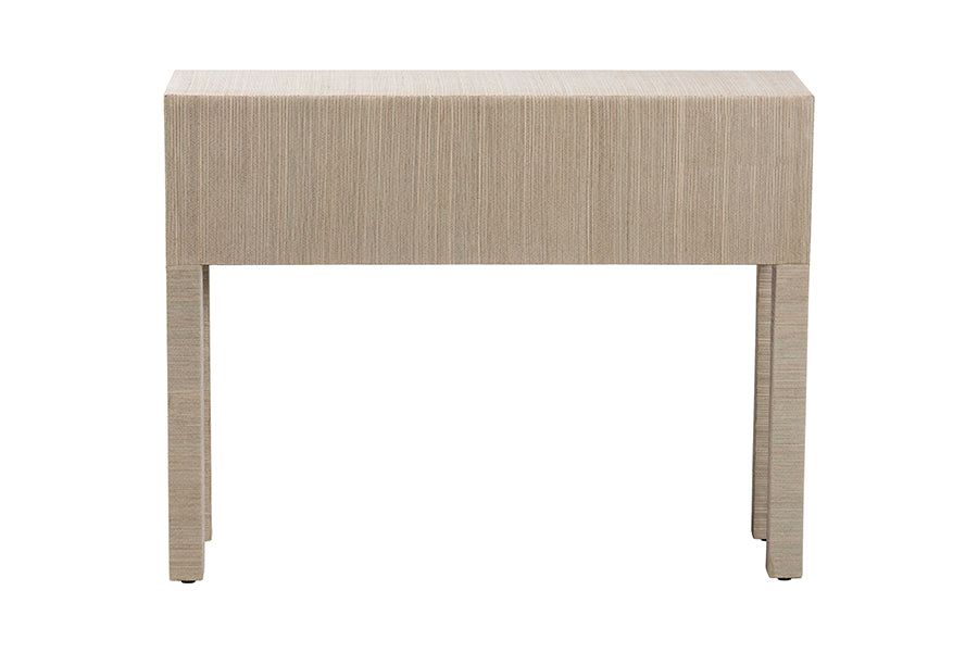 Bali & Pari Noah Grasscloth 2-Drawer Console Table