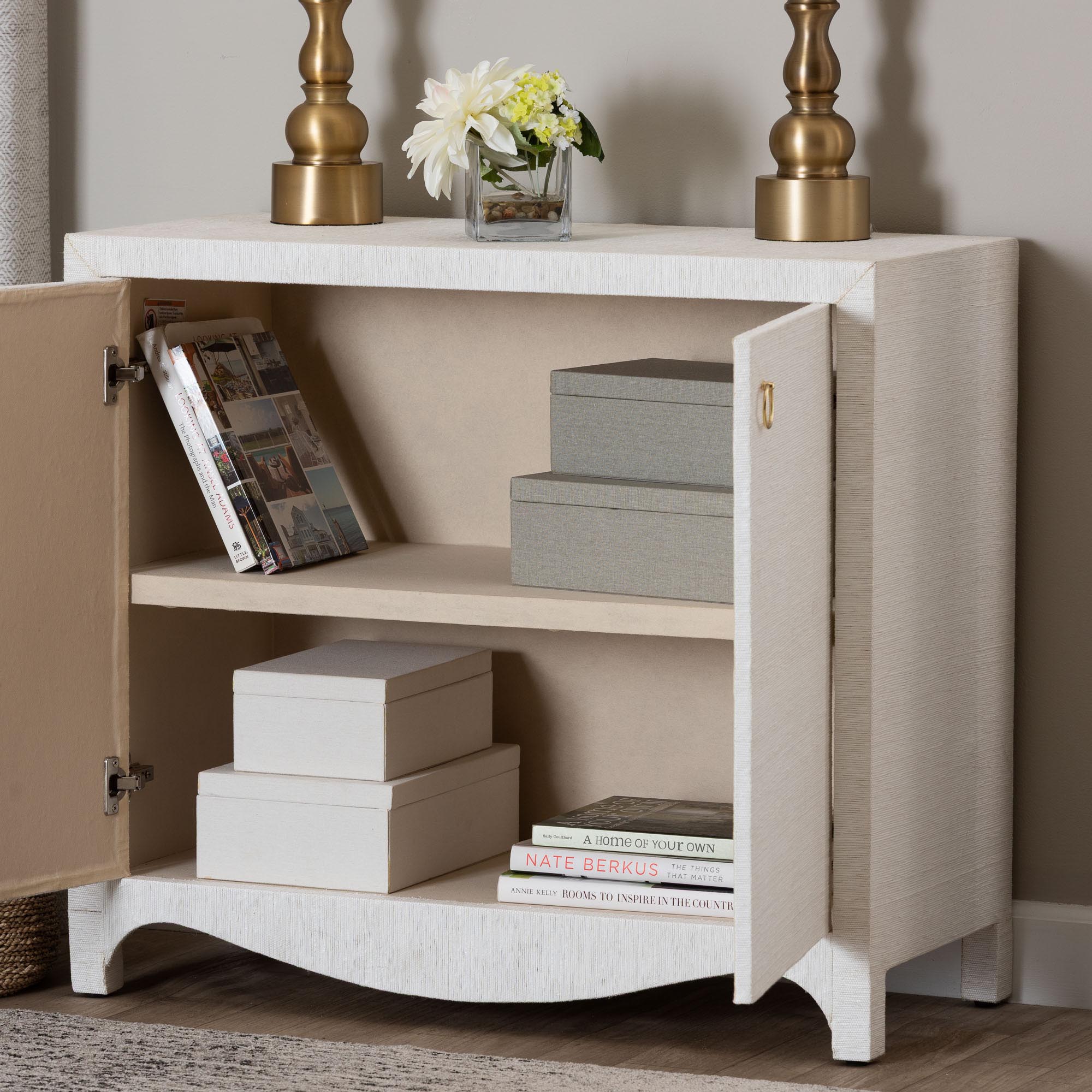Bali & Pari Ximena Grasscloth Storage Cabinet