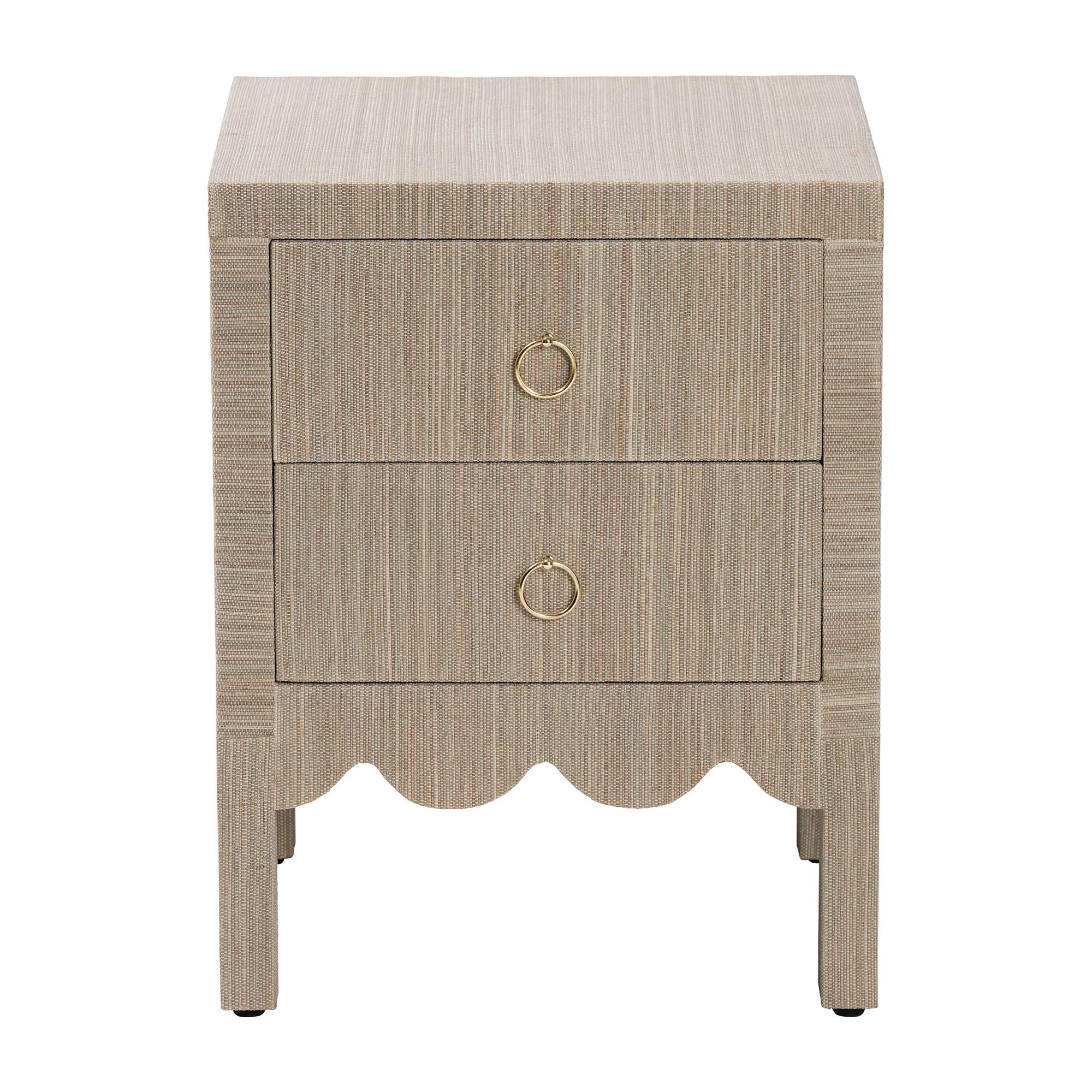 Bali & Pari Juniper Grasscloth 2-Drawer Nightstand