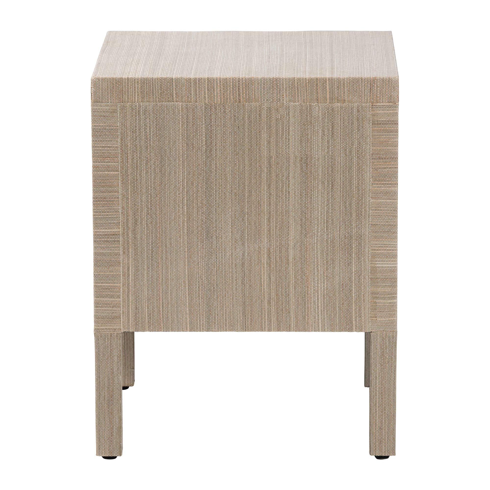 Bali & Pari Juniper Grasscloth 2-Drawer Nightstand