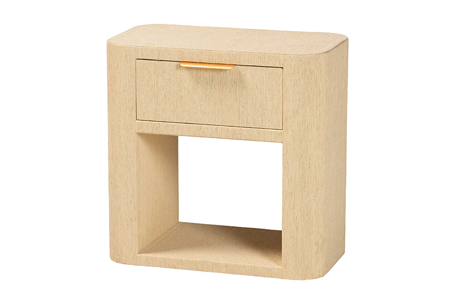 Bali & Pari Beauford Grasscloth 1-Drawer Nightstand