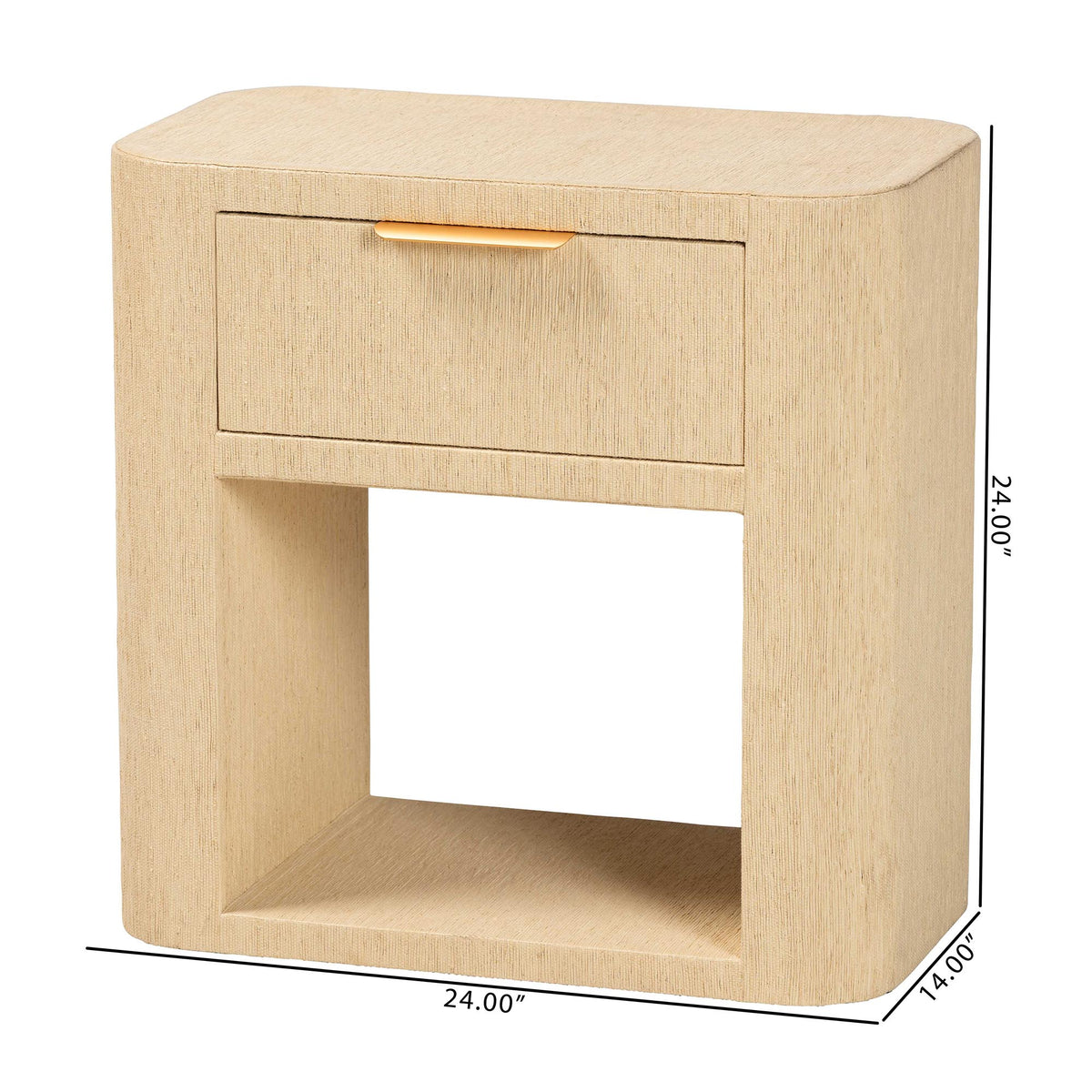 Bali & Pari Beauford Grasscloth 1-Drawer Nightstand