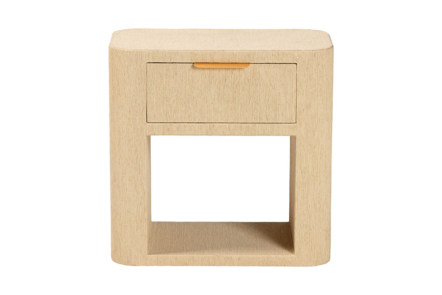 Bali & Pari Beauford Grasscloth 1-Drawer Nightstand