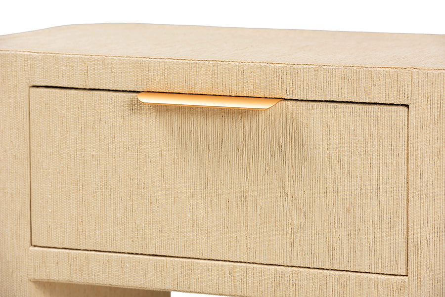 Bali & Pari Beauford Grasscloth 1-Drawer Nightstand
