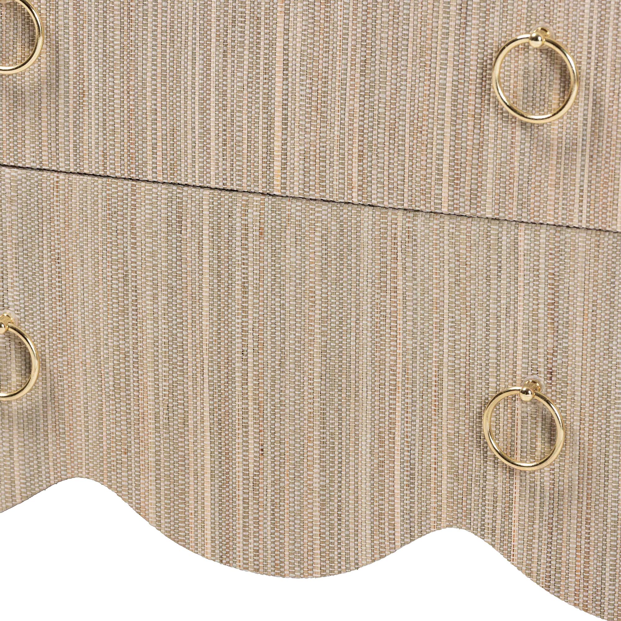 Bali & Pari Umika Grasscloth Nightstand 3-Drawer Accent Chest