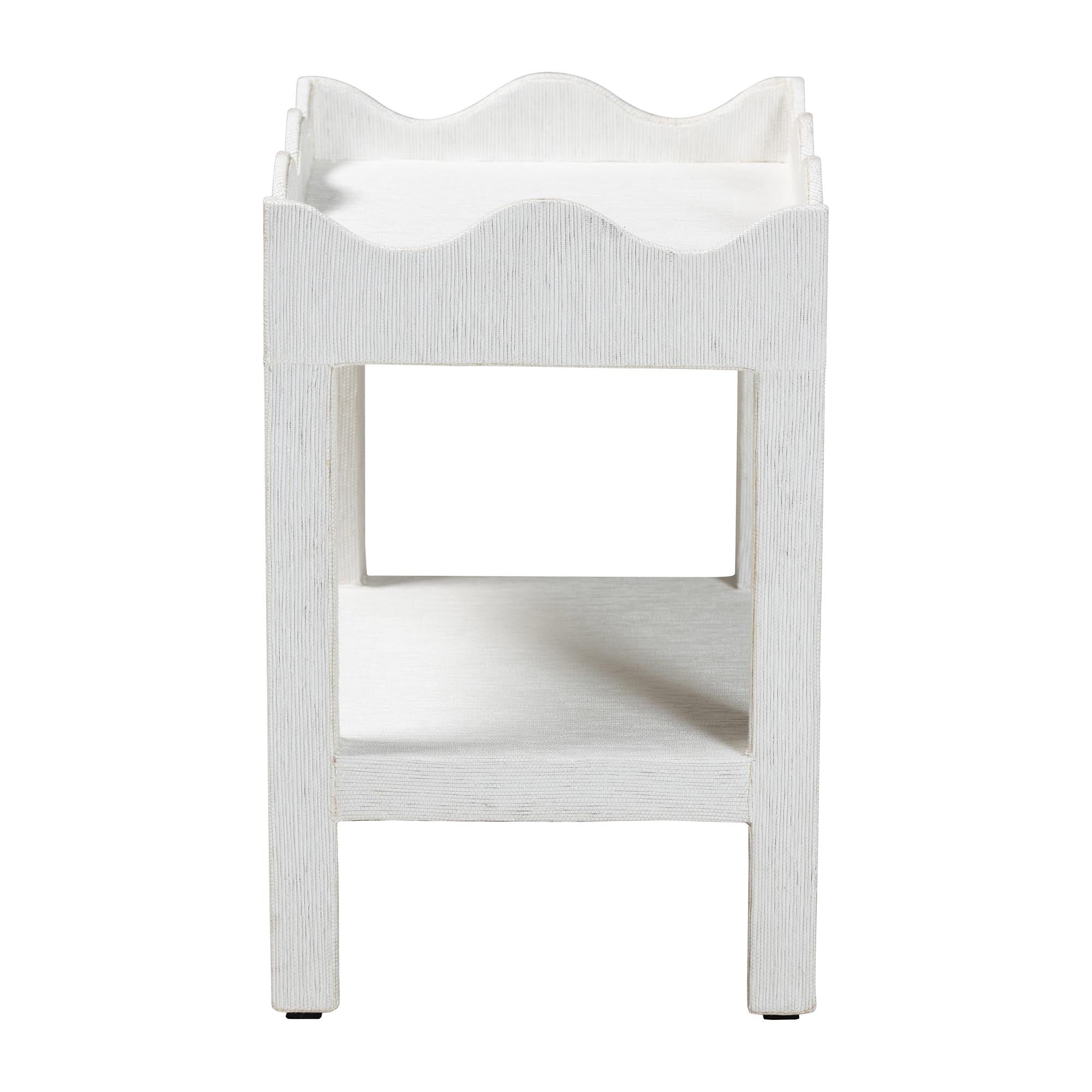 Bali & Pari Sebastian Grasscloth Scalloped End Table