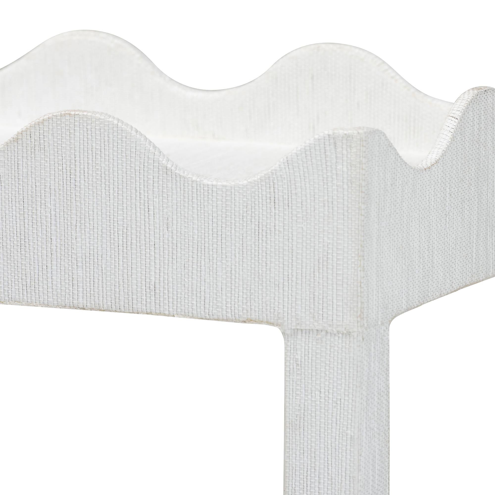 Bali & Pari Sebastian Grasscloth Scalloped End Table