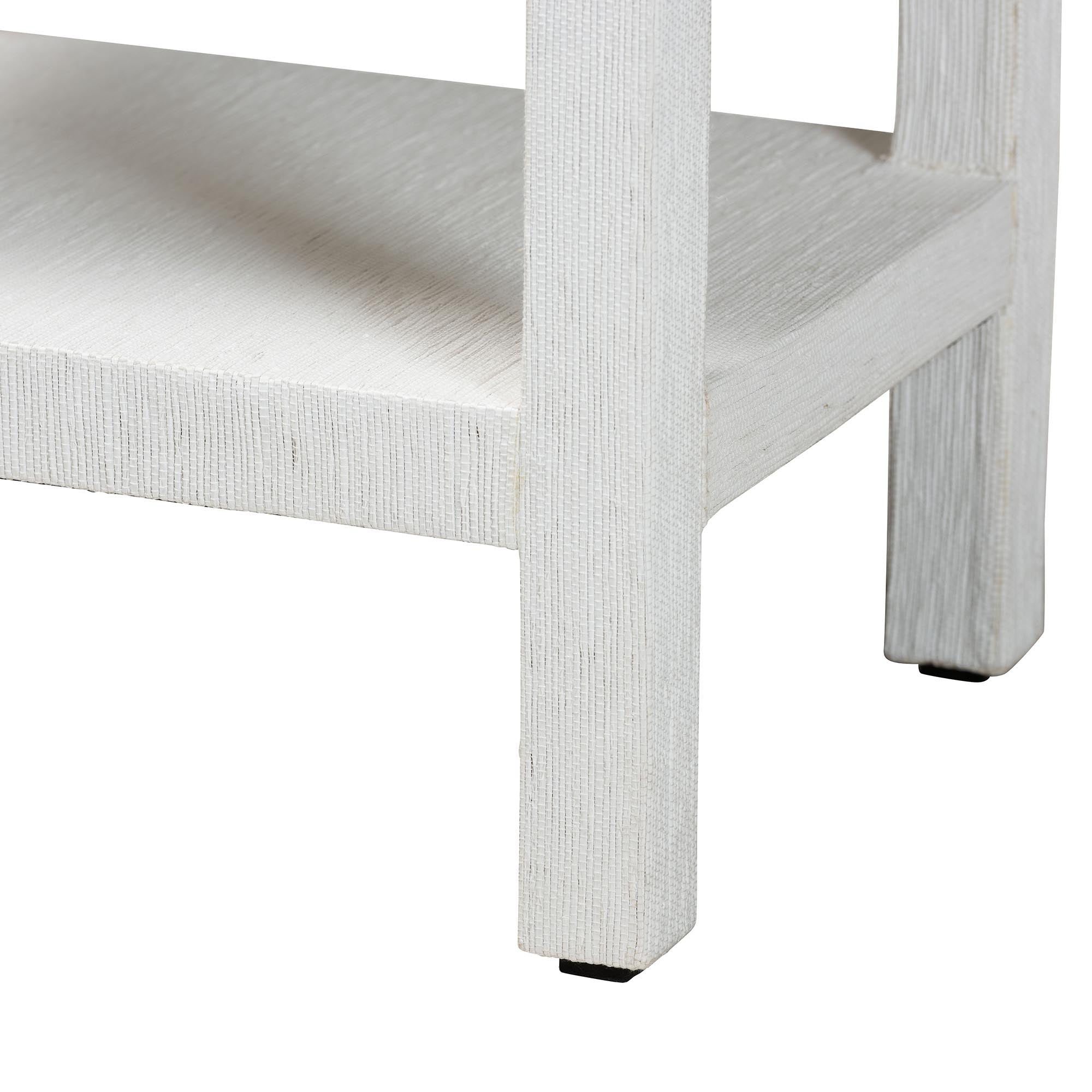 Bali & Pari Sebastian Grasscloth Scalloped End Table