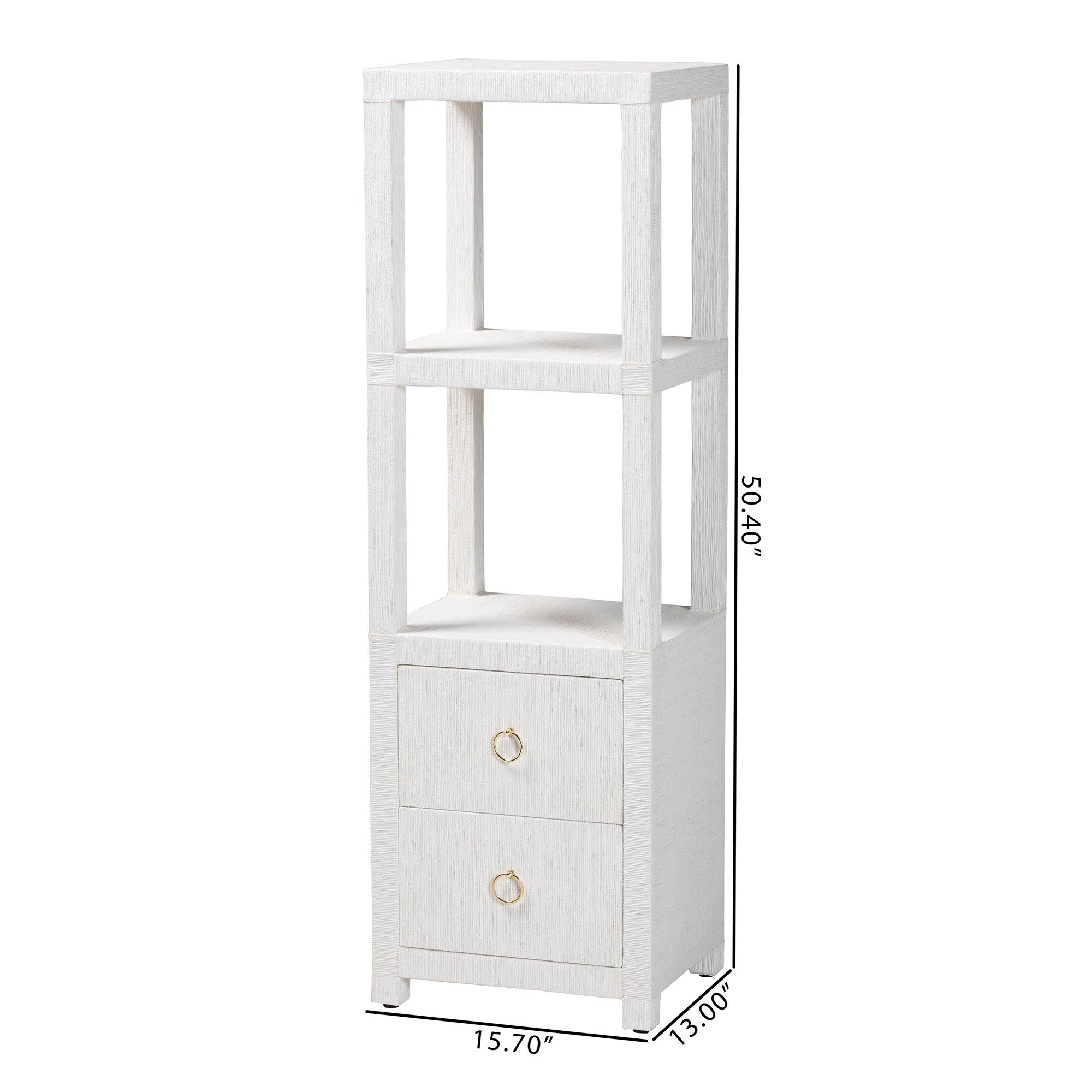 Bali & Pari Xavier Grasscloth Tall Storage Cabinet