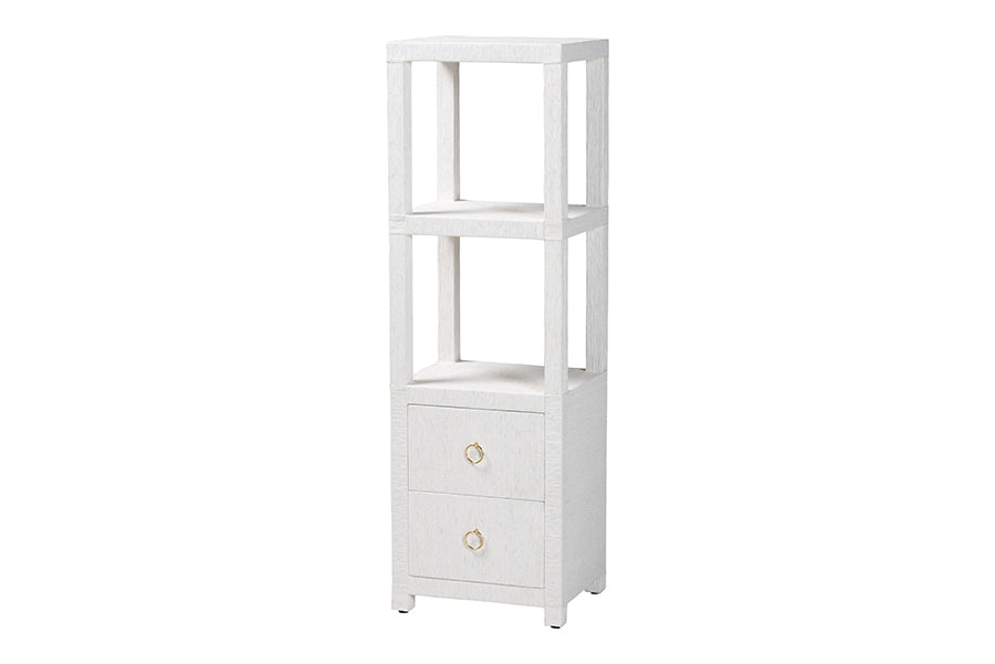 Bali & Pari Xavier Grasscloth Tall Storage Cabinet
