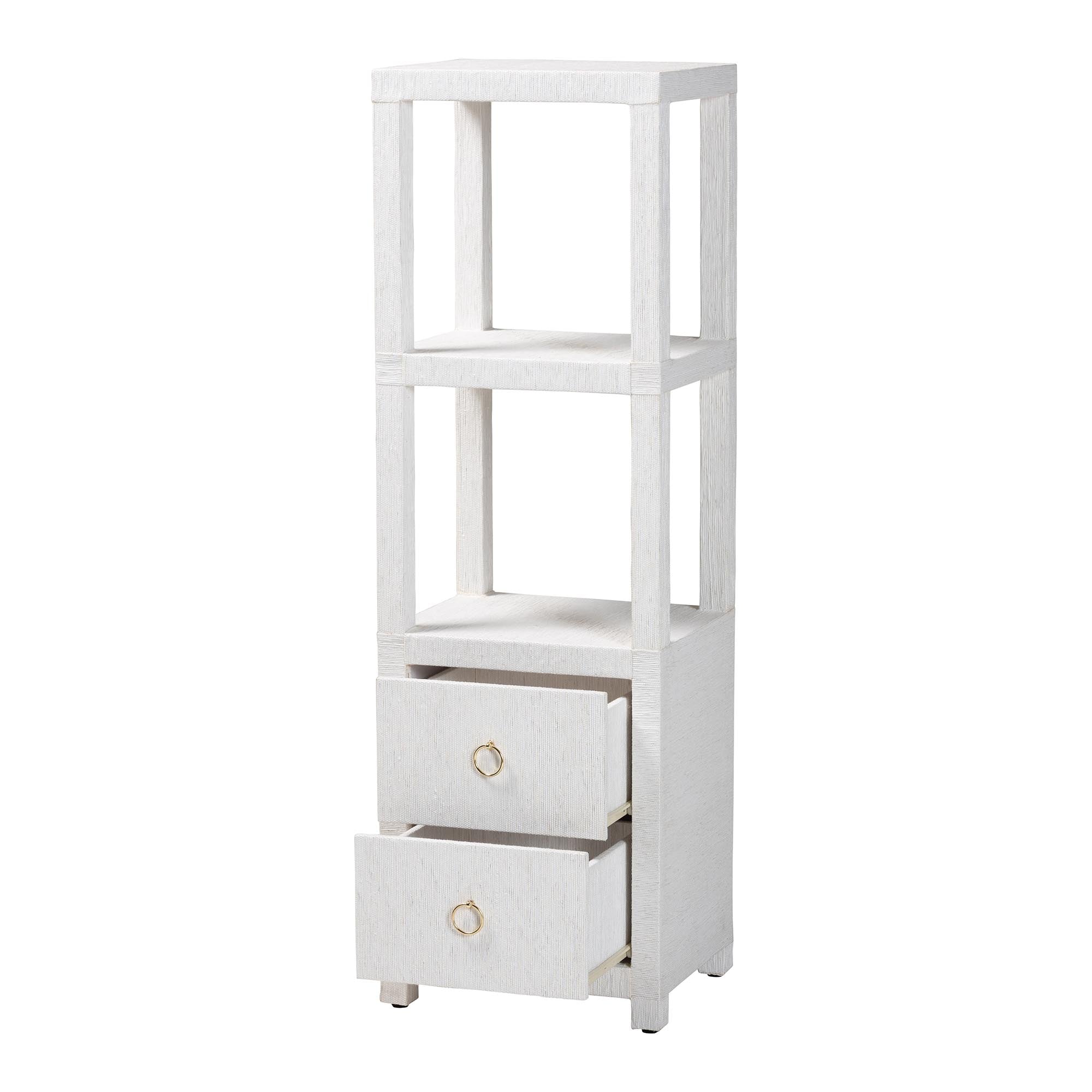 Bali & Pari Xavier Grasscloth Tall Storage Cabinet