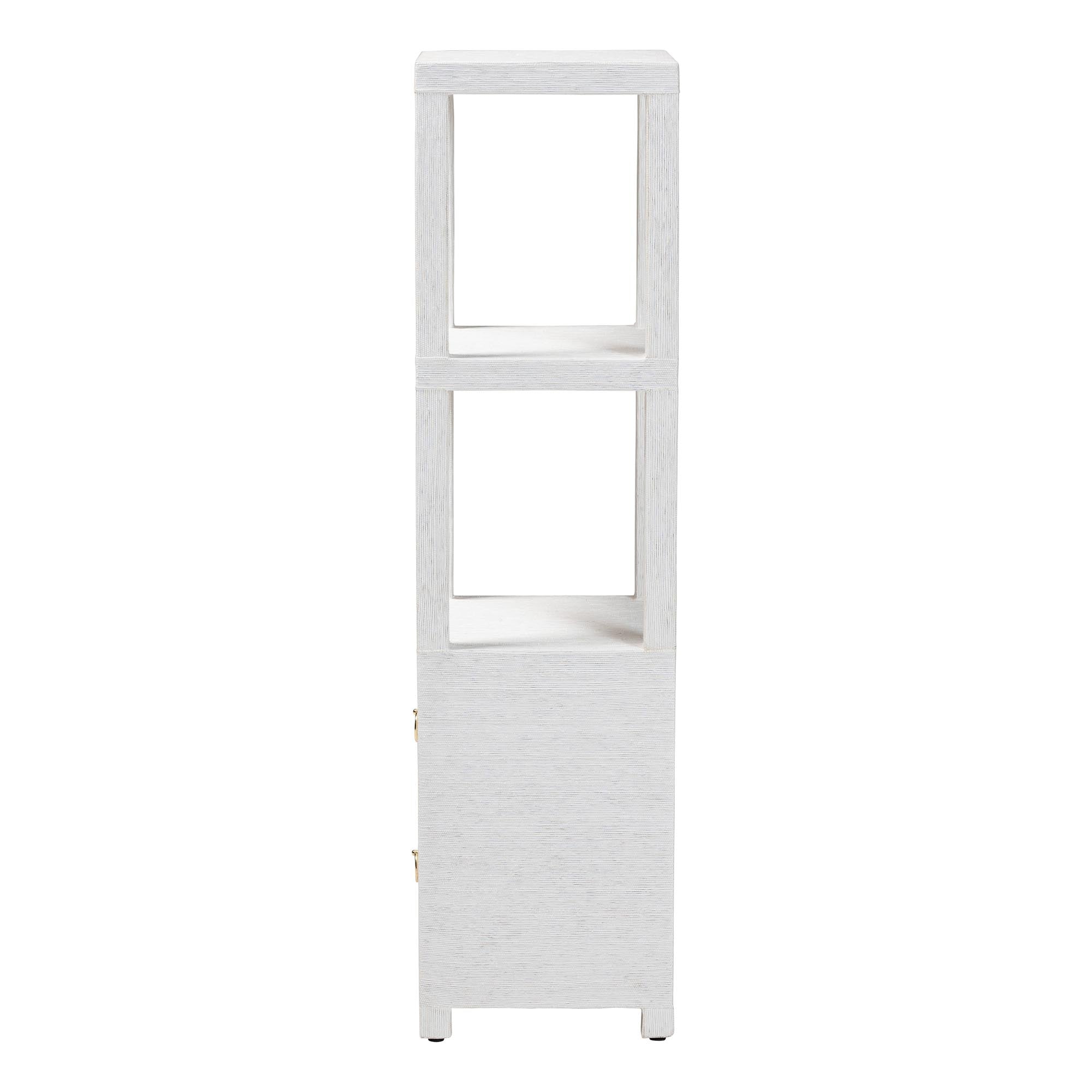 Bali & Pari Xavier Grasscloth Tall Storage Cabinet
